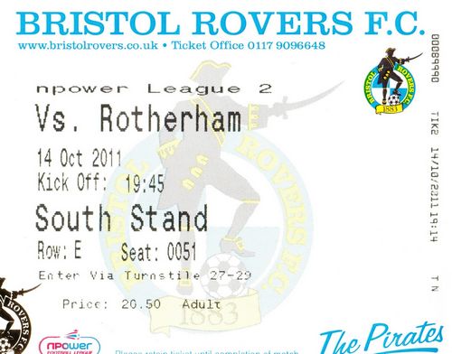 Ticket Bristol Rovers - Rotherham United, League Two, 14.10.2011