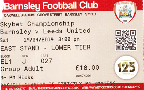 Ticket Barnsley FC - Leeds United, Championship, 19.04.2014